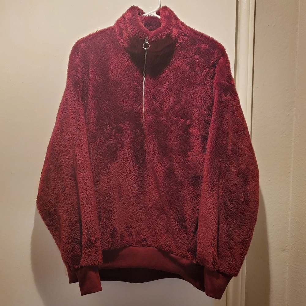 Express Burgundy Fluffy Sweater